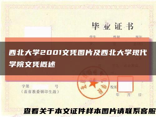 西北大学2001文凭图片及西北大学现代学院文凭概述缩略图