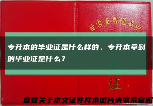 专升本的毕业证是什么样的，专升本拿到的毕业证是什么？缩略图