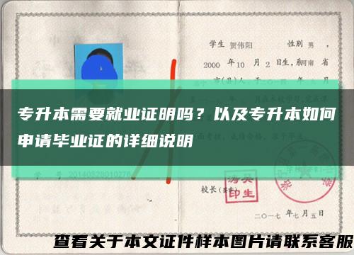 专升本需要就业证明吗？以及专升本如何申请毕业证的详细说明缩略图