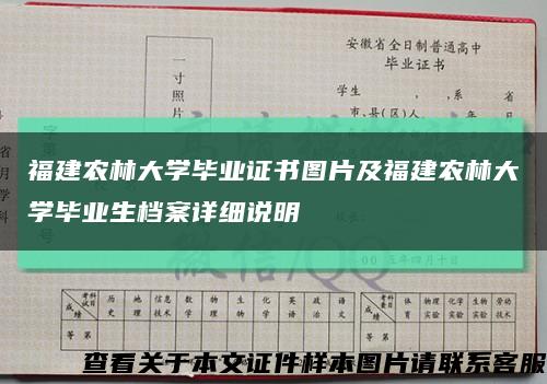 福建农林大学毕业证书图片及福建农林大学毕业生档案详细说明缩略图