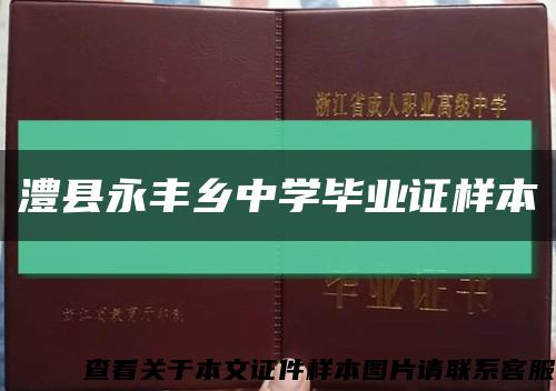 澧县永丰乡中学毕业证样本缩略图