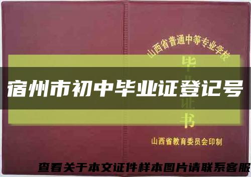 宿州市初中毕业证登记号缩略图