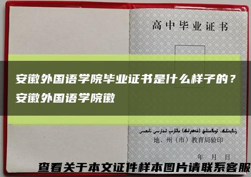 安徽外国语学院毕业证书是什么样子的？安徽外国语学院徽缩略图