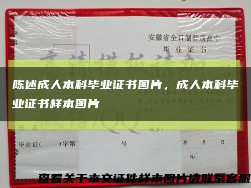 陈述成人本科毕业证书图片，成人本科毕业证书样本图片缩略图