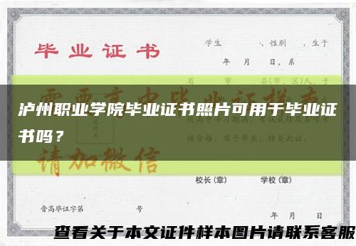 泸州职业学院毕业证书照片可用于毕业证书吗？缩略图