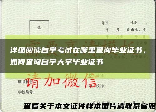 详细阅读自学考试在哪里查询毕业证书，如何查询自学大学毕业证书缩略图