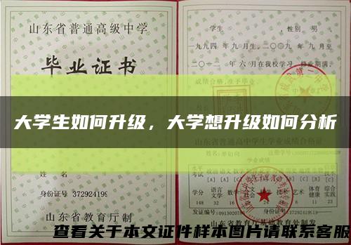 大学生如何升级，大学想升级如何分析缩略图