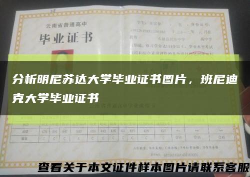 分析明尼苏达大学毕业证书图片，班尼迪克大学毕业证书缩略图