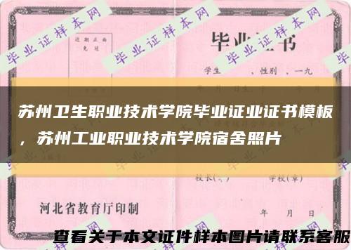 苏州卫生职业技术学院毕业证业证书模板，苏州工业职业技术学院宿舍照片缩略图