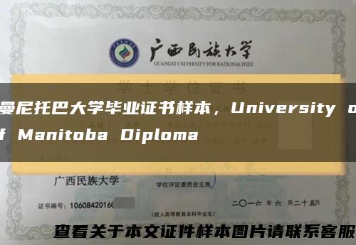 曼尼托巴大学毕业证书样本，University of Manitoba Diploma缩略图