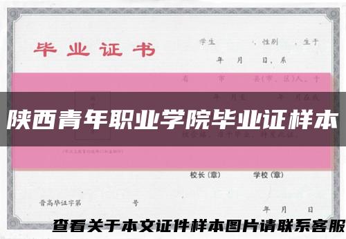 陕西青年职业学院毕业证样本缩略图