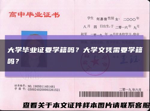 大学毕业证要学籍吗？大学文凭需要学籍吗？缩略图