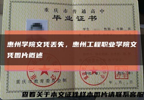 惠州学院文凭丢失，惠州工程职业学院文凭图片概述缩略图