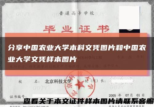 分享中国农业大学本科文凭图片和中国农业大学文凭样本图片缩略图