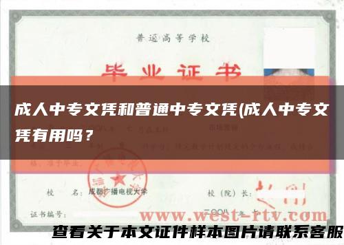 成人中专文凭和普通中专文凭(成人中专文凭有用吗？缩略图