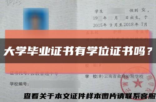 大学毕业证书有学位证书吗？缩略图