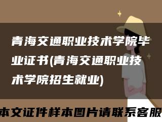 青海交通职业技术学院毕业证书(青海交通职业技术学院招生就业)缩略图