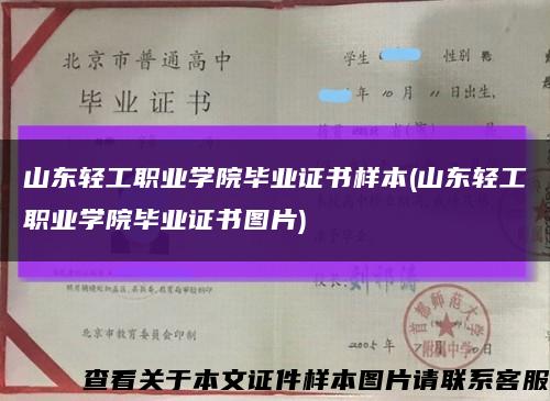 山东轻工职业学院毕业证书样本(山东轻工职业学院毕业证书图片)缩略图