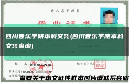 四川音乐学院本科文凭(四川音乐学院本科文凭查询)缩略图