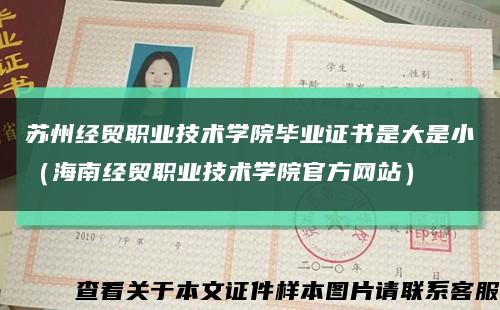 苏州经贸职业技术学院毕业证书是大是小（海南经贸职业技术学院官方网站）缩略图