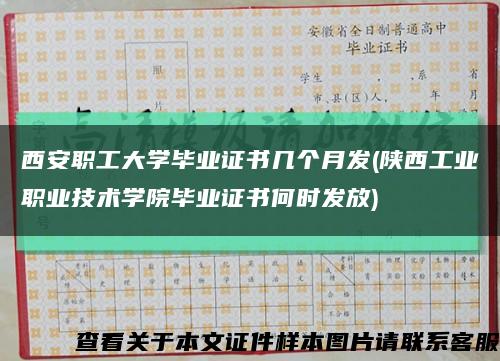 西安职工大学毕业证书几个月发(陕西工业职业技术学院毕业证书何时发放)缩略图