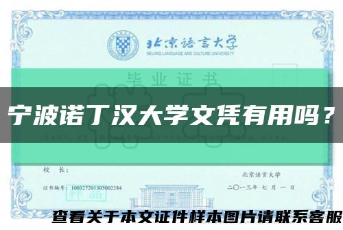 宁波诺丁汉大学文凭有用吗？缩略图