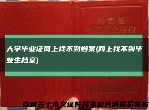 大学毕业证网上找不到档案(网上找不到毕业生档案)缩略图