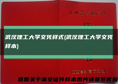 武汉理工大学文凭样式(武汉理工大学文凭样本)缩略图