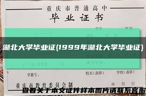 湖北大学毕业证(1999年湖北大学毕业证)缩略图