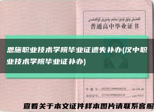 恩施职业技术学院毕业证遗失补办(汉中职业技术学院毕业证补办)缩略图