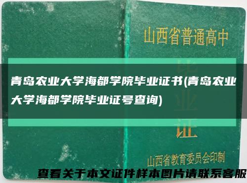 青岛农业大学海都学院毕业证书(青岛农业大学海都学院毕业证号查询)缩略图