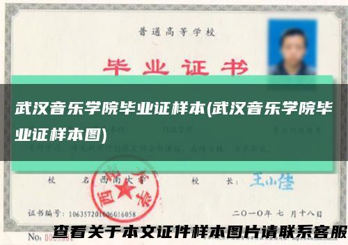 武汉音乐学院毕业证样本(武汉音乐学院毕业证样本图)缩略图