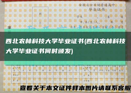 西北农林科技大学毕业证书(西北农林科技大学毕业证书何时颁发)缩略图