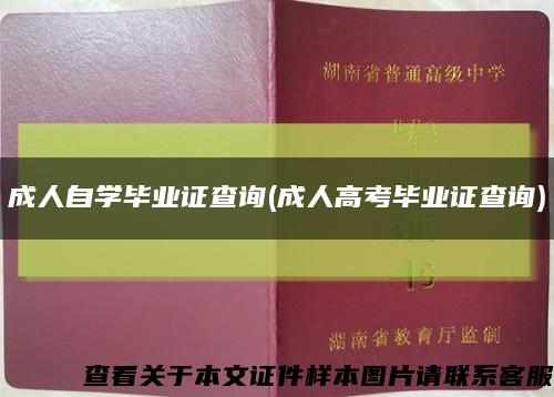 成人自学毕业证查询(成人高考毕业证查询)缩略图