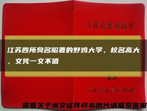 江苏四所臭名昭著的野鸡大学，校名高大，文凭一文不值缩略图