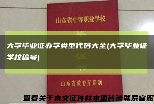 大学毕业证办学类型代码大全(大学毕业证学校编号)缩略图