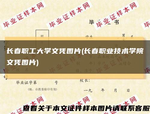 长春职工大学文凭图片(长春职业技术学院文凭图片)缩略图