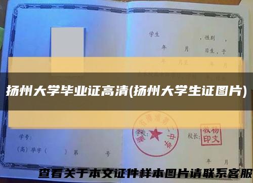 扬州大学毕业证高清(扬州大学生证图片)缩略图