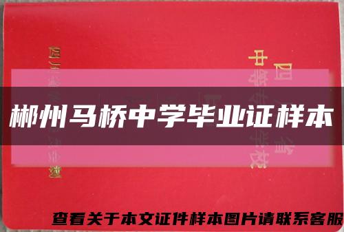 郴州马桥中学毕业证样本缩略图