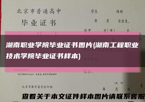 湖南职业学院毕业证书图片(湖南工程职业技术学院毕业证书样本)缩略图