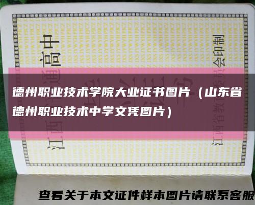 德州职业技术学院大业证书图片（山东省德州职业技术中学文凭图片）缩略图