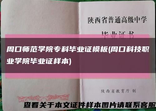 周口师范学院专科毕业证模板(周口科技职业学院毕业证样本)缩略图