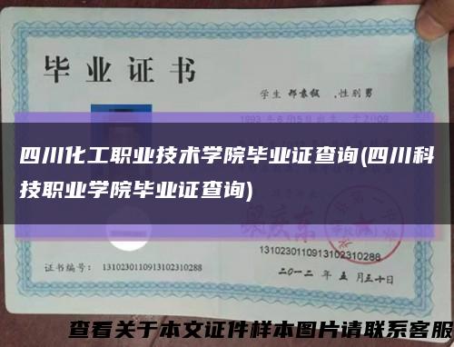 四川化工职业技术学院毕业证查询(四川科技职业学院毕业证查询)缩略图