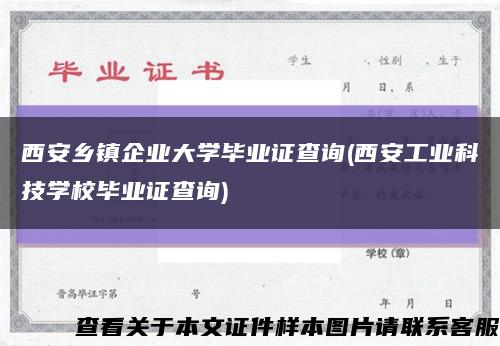 西安乡镇企业大学毕业证查询(西安工业科技学校毕业证查询)缩略图