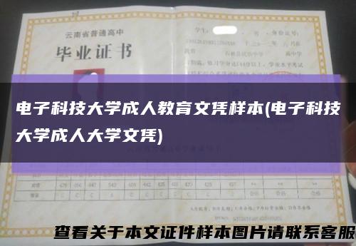 电子科技大学成人教育文凭样本(电子科技大学成人大学文凭)缩略图