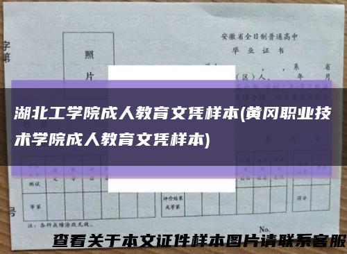 湖北工学院成人教育文凭样本(黄冈职业技术学院成人教育文凭样本)缩略图