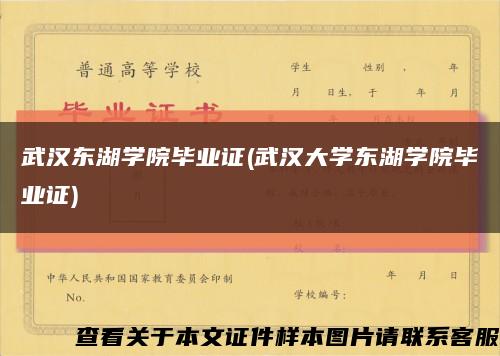 武汉东湖学院毕业证(武汉大学东湖学院毕业证)缩略图