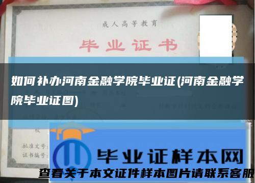 如何补办河南金融学院毕业证(河南金融学院毕业证图)缩略图