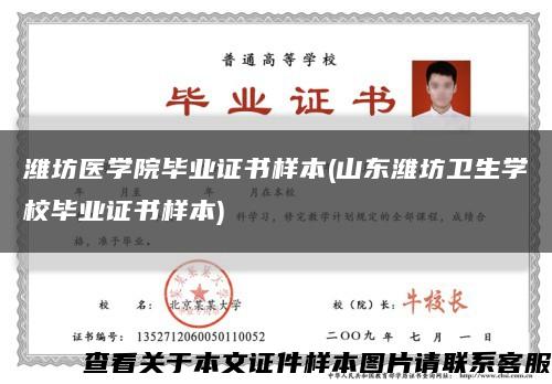 潍坊医学院毕业证书样本(山东潍坊卫生学校毕业证书样本)缩略图