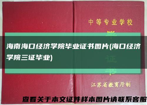 海南海口经济学院毕业证书图片(海口经济学院三证毕业)缩略图